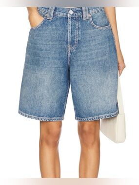 Free People We The Free Blue Denim Montana Bermuda Shorts Size 31